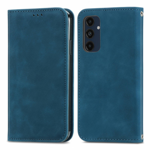 Samsung Galaxy A16 5G Retro Skin Feel Magnetic Leather Phone Case - Blue